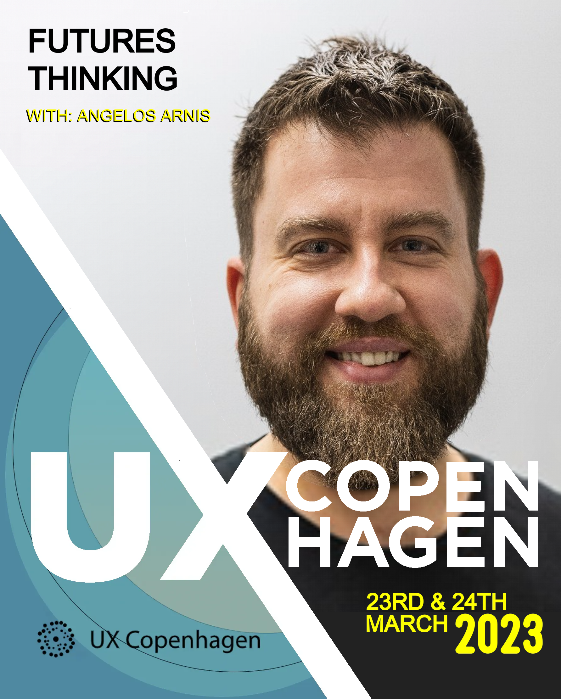 Angelos Arnis speaking at UX Copenhagen 2023