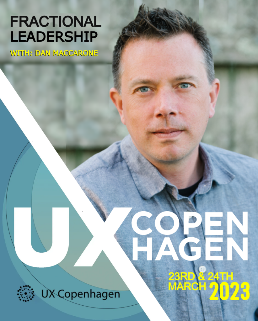 Dan Maccarone speaking at UX Copenhagen 2023