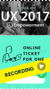 Ticket for the recording of the UX Copenhagen 2017 conference